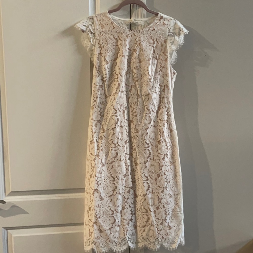 Vince Camuto White Lace Sheath Dress